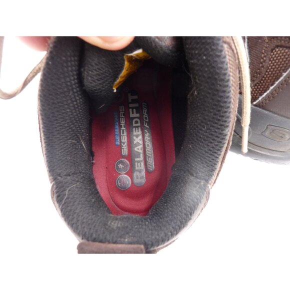 Skechers Mens Relaxed Fit Memory Foam Comp Toe Work Shoes Size 9.5 Brown 77027 - Picture 6 of 10